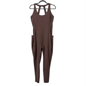 Harmony & Balance Sleeveless Jumpsuit XL Mauve Brown Athletic Minimalist‎ Gym